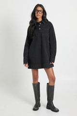 Tall Long Sleeve Denim Dress