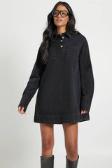 Tall Long Sleeve Denim Dress
