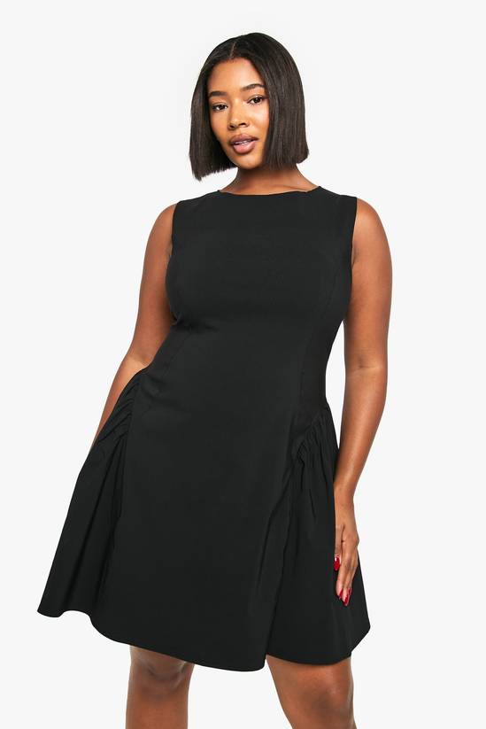 Plus Ruched Side Skater Dress