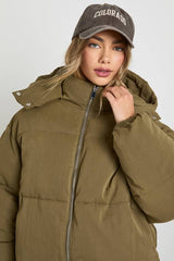 Peached Short Hooded Puffer Jacket