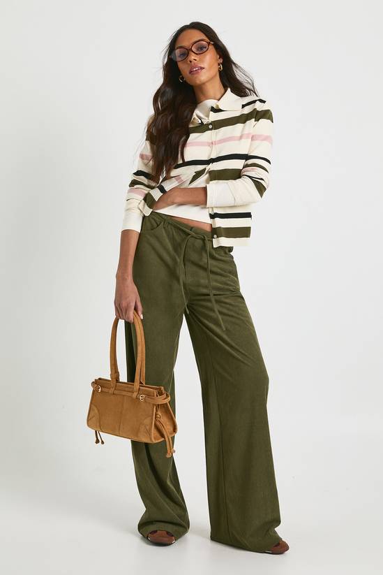 Tall Cord Tie Waist Wide Leg Trouser