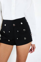 Diamante Trim Crepe Micro Short