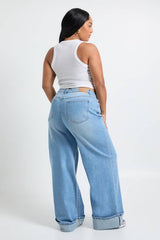 Plus Turn Up Straight Leg Jean