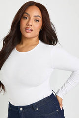 Plus Long Sleeve Crew Neck Bodysuit