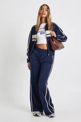 Tricot Panelled Zip Through Track Jacket