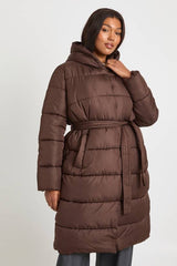 Plus Belted Longline Puffer Jacket