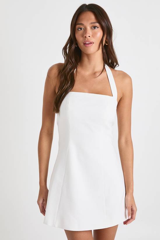 Tailored Halterneck A-line Dress