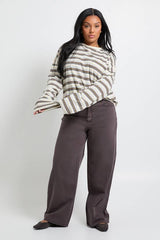 Plus Mid Waist Baggy Skater Jean