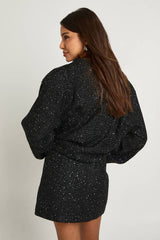 Sequin Boucle Mini Skirt