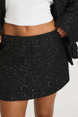 Sequin Boucle Mini Skirt
