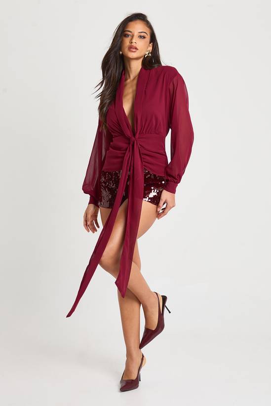 Chiffon Draped Blouse