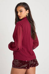 Chiffon Draped Blouse