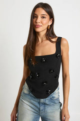 Floral Embellished Corset Top