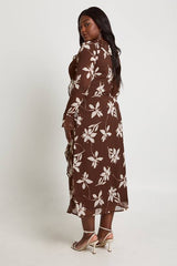 Plus Floral Ruffle Midaxi Dress