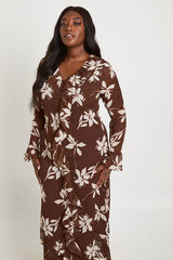 Plus Floral Ruffle Midaxi Dress