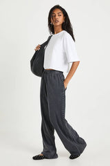 Washed Studded Double Track Straight Leg Joggers