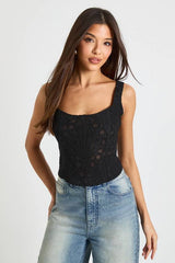 Sheer Lace Corset Top