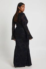 Plus Glitter Devore Maxi Skirt