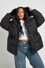 Plus Faux Fur Trim Parka