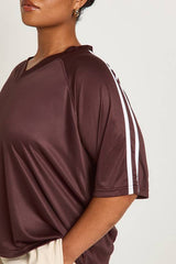 Plus Stripe Football Top