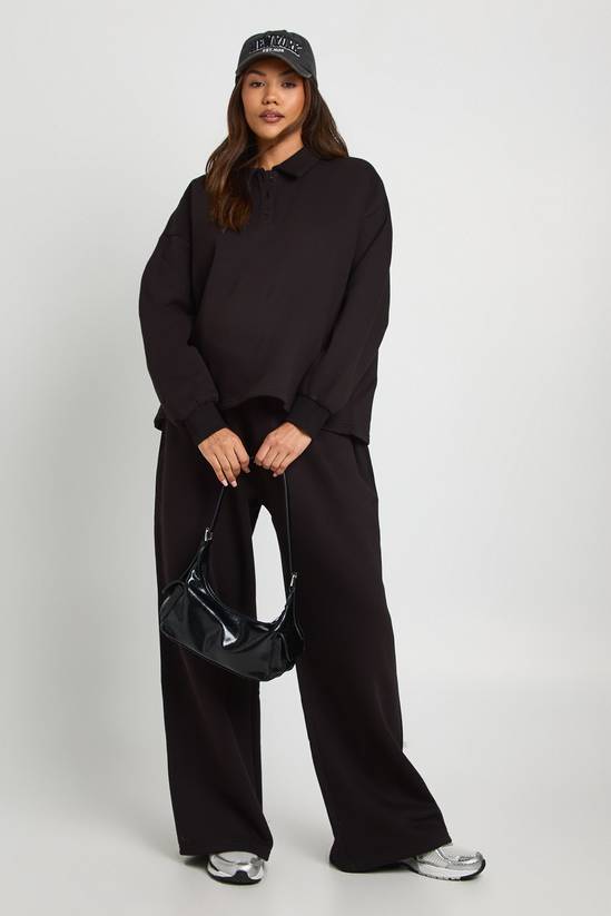 Maternity Collared Button Down Sweatshirt & Wide Leg Tracksuit