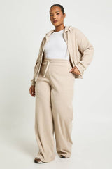 Plus Knitted Rib Wide Leg Jogger