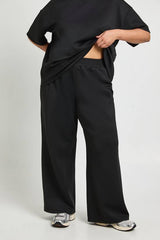 Plus Interlock Wide Leg Joggers