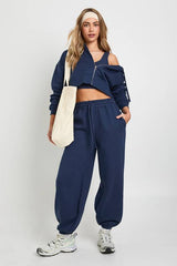 Cuffed Jogger And Zip Through Hoodie 3 Piece Tracksuit