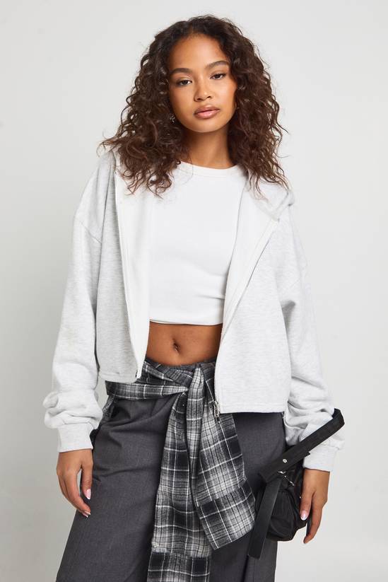 Adjustable Waist Zip Through Hoodie