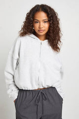 Adjustable Waist Zip Through Hoodie