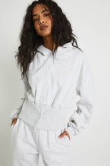 Cinched Waist Button Through Hooded Tracksuit