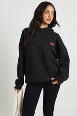 Cherry Print Oversized Hoodie