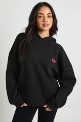 Cherry Print Oversized Hoodie
