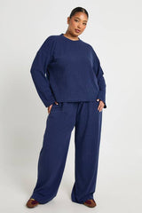Plus Long Sleeve T-shirt & Wide Leg Trouser Co Ord