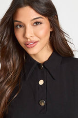 Collared Gold Button Tshirt Dress