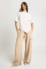Washed Wide Leg Cargo Jogger