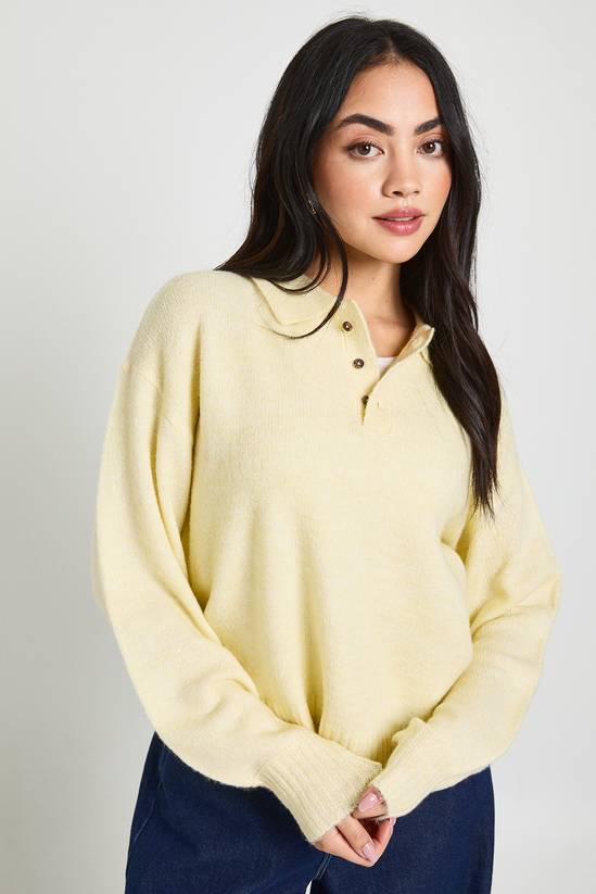 Collared Button Down Oversized Knitted Jumper