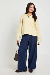 Collared Button Down Oversized Knitted Jumper