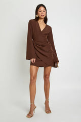 Tall Tie Waist Collarless Draped Blazer Dress