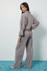 Washed Funnel Neck Sweatshirt Tracksuit