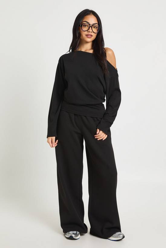 Cinched Waist Off Shoulder Straight Leg Tracksuit