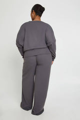 Plus Super Soft Batwing Long Sleeve Top and Trouser Co-Ord