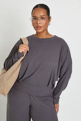 Plus Super Soft Batwing Long Sleeve Top and Trouser Co-Ord