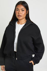 Plus Toggle Hem Funnel Neck Jacket