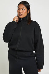 Plus Toggle Hem Funnel Neck Jacket