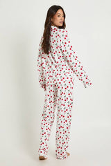 Tall Heart Cherry Print Long Sleeve Shirt & Trouser Pyjama Set