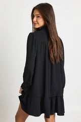 Hammered Ruffle Detail Smock Dress
