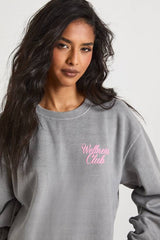 Wellness Club Puff Print Oversized Sweatshirt