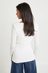 Double Layered Textured Mesh Drape Front Long Sleeve Top