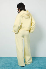 Pintuck Detail Deep Waistband Wide Leg Jogger